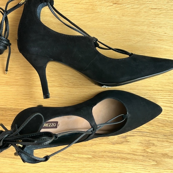 Black Nobuck High Heels Made in Brazil- size 7 1/5 - Picture 6 of 9